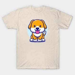 Cute Dog Sticking Her Tongue Out Cartoon T-Shirt